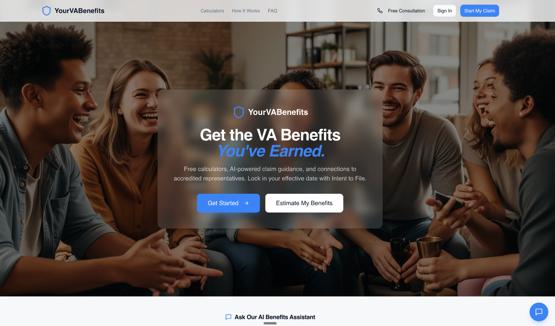 YourVABenefits platform interface